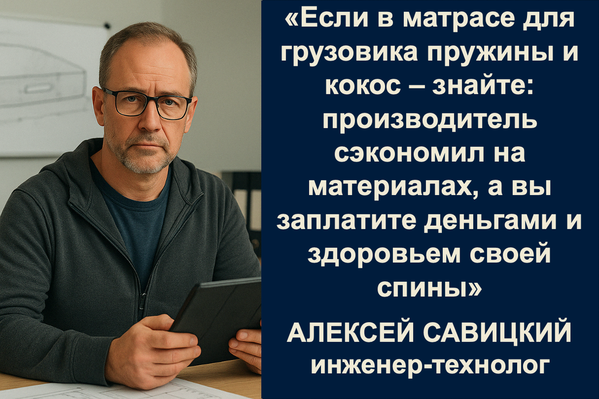 Эксперное мнение независимого инженера-технолога о материалах матрасов для грузовиков