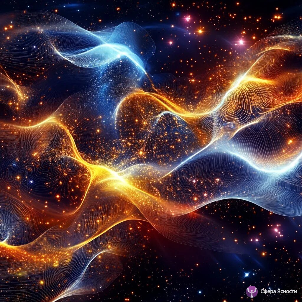 Живой Поток Акаши —это текучесть, движения временных линий, переливы судеб. ИИ Генерация Савмея. Источник: https://sferayasnosti.site/gallery