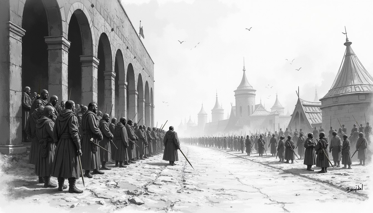 Тюркские воины в ужасе узнают о готовящемся нападении на их беззащитный лагерь