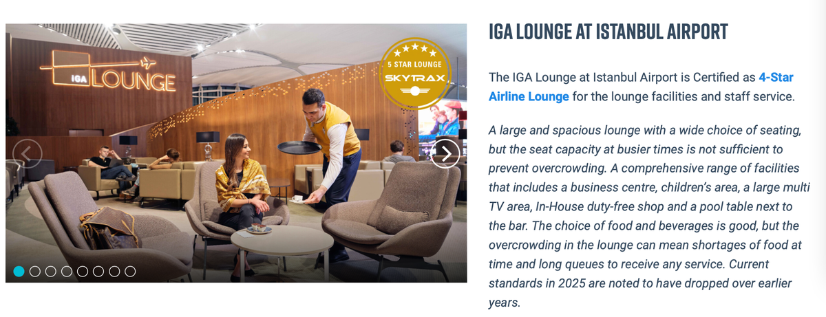 Рейтинг бизнес-зала iGA Lounge в новом аэропорту Стамбула: На фото видно, что рейтинг 5 звезд действительно был, но сейчас все же всего 4