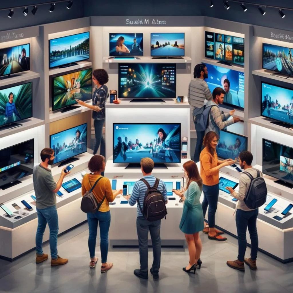 Люди выбирают новый телевизор и телефон - по Гигачату