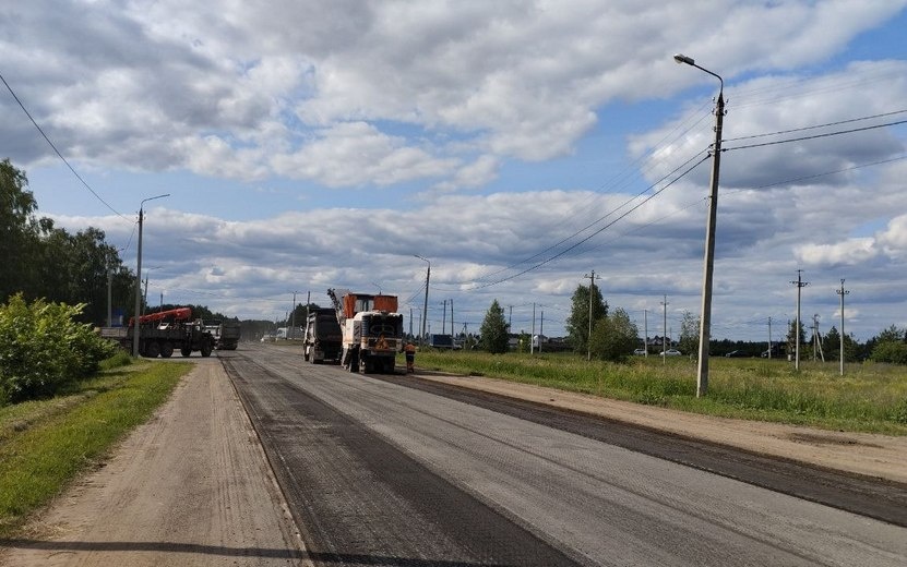    Асфальт начали менять в районе деревни Каменное под Ижевском