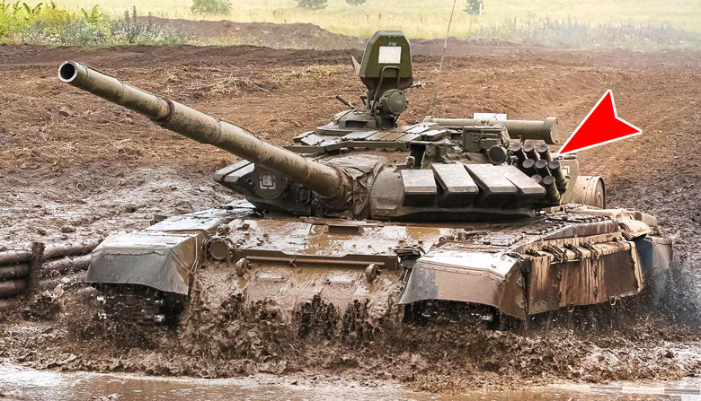 Система «Туча» на танке Т-72Б (фото из открытых источников)