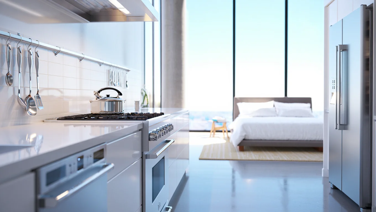 Идеальная чистота и порядок нового ремонта, где красота соседствует с ощущением пустоты.
