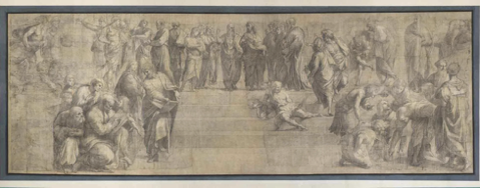 Рафаэль. Картон к фреске «Афинская школа».