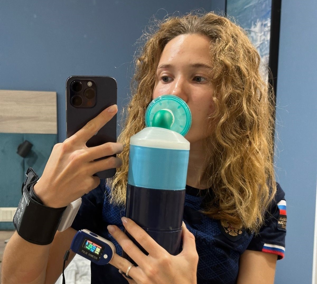 Тренировка с портативным тренажером для интервальной гипоксии