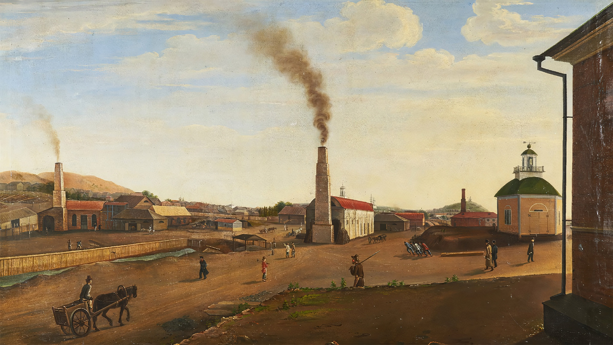 Картина «Меднорудянский рудник». В.П. Худояров. 1849 г.