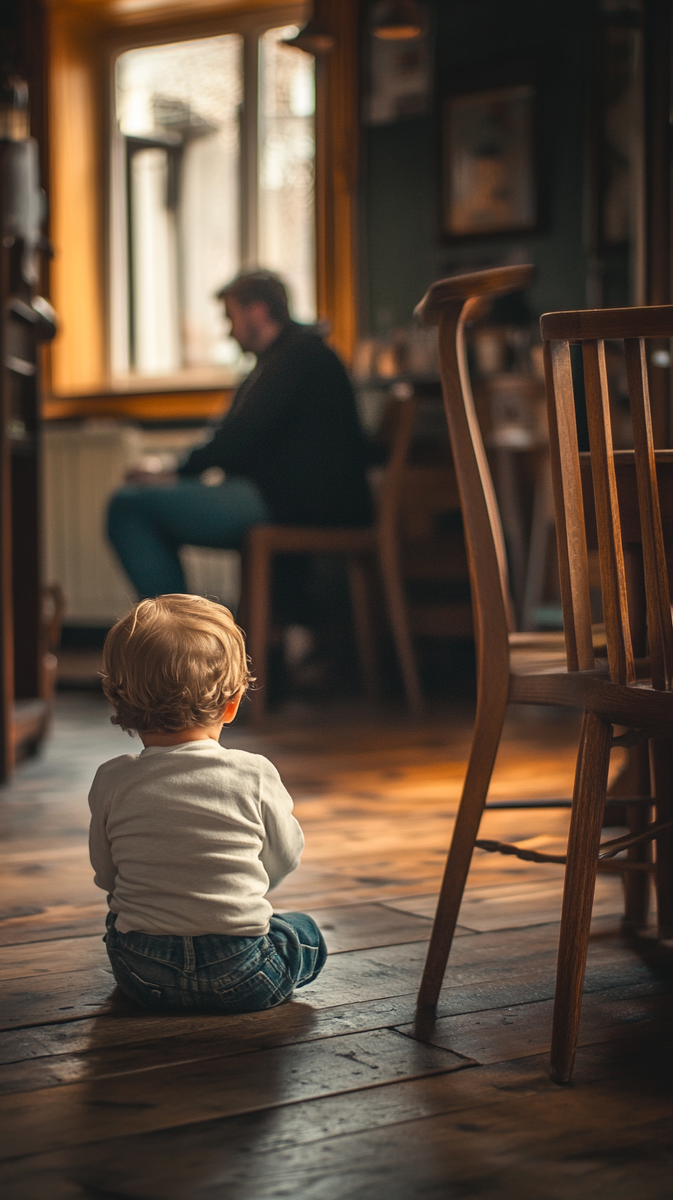 Малыш осваивает родной язык, постоянно слушая речь других людей. Моя иллюстрация с помощью нейросетей