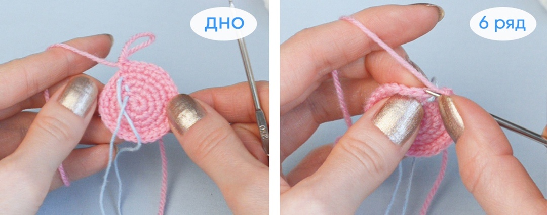 6 ряд вяжите за задние стенки петель