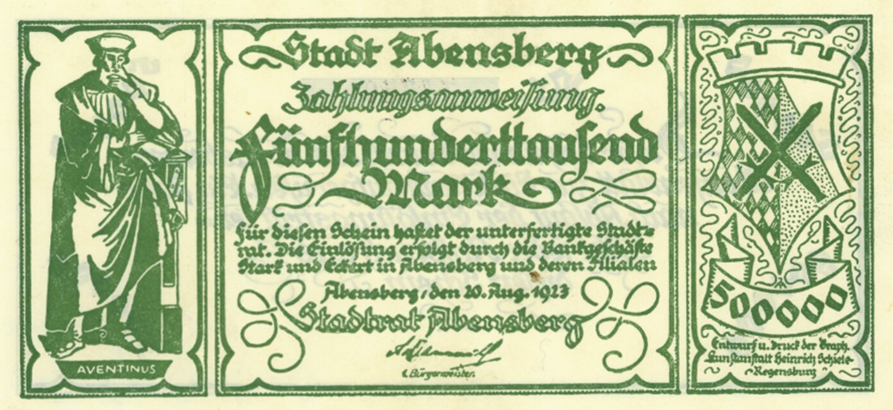 Абенсберг. 500 000 марок 1923 (аверс)