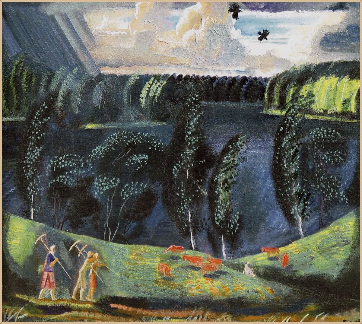 © Василий Владимирович Сухов. Пастораль. Холст, масло. 80 х 90 см. 1991.