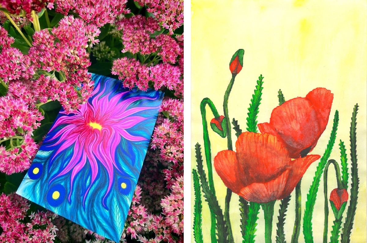 "Цветок папоротника" от Юлии Арти & "Алые маки" от Ирины Селиной