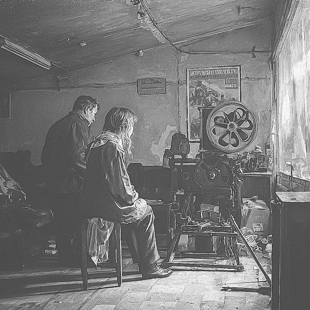 в киноаппаратной с отцом