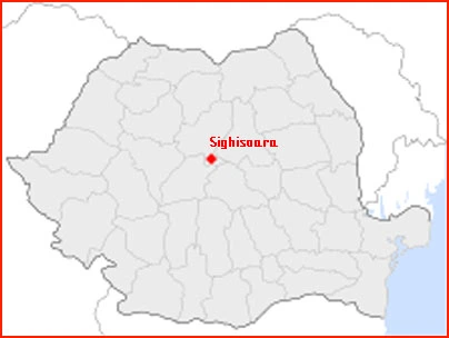 Сигишоара на карте, в самом центре Румынии