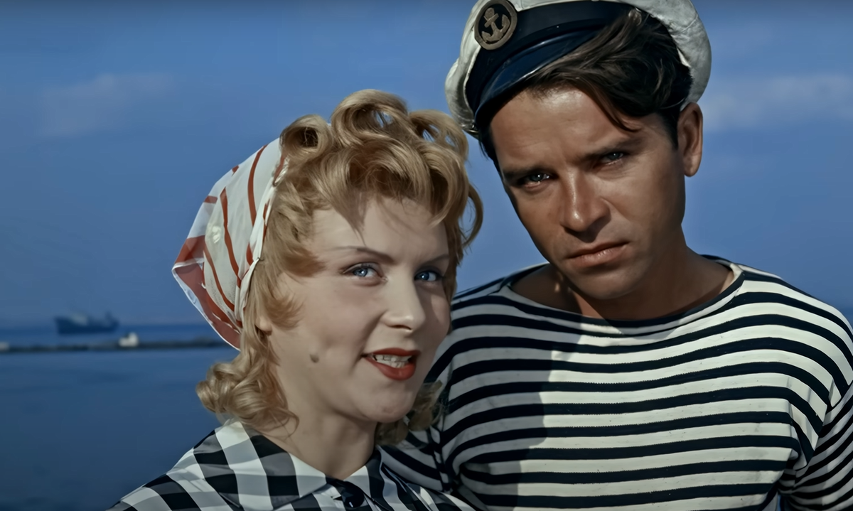 Кадр из фильма «Полосатый рейс», производство киностудии «Ленфильм», Творческая мастерская Григория Михайловича Козинцева, режиссёр Владимир Фетин, 1961 г.