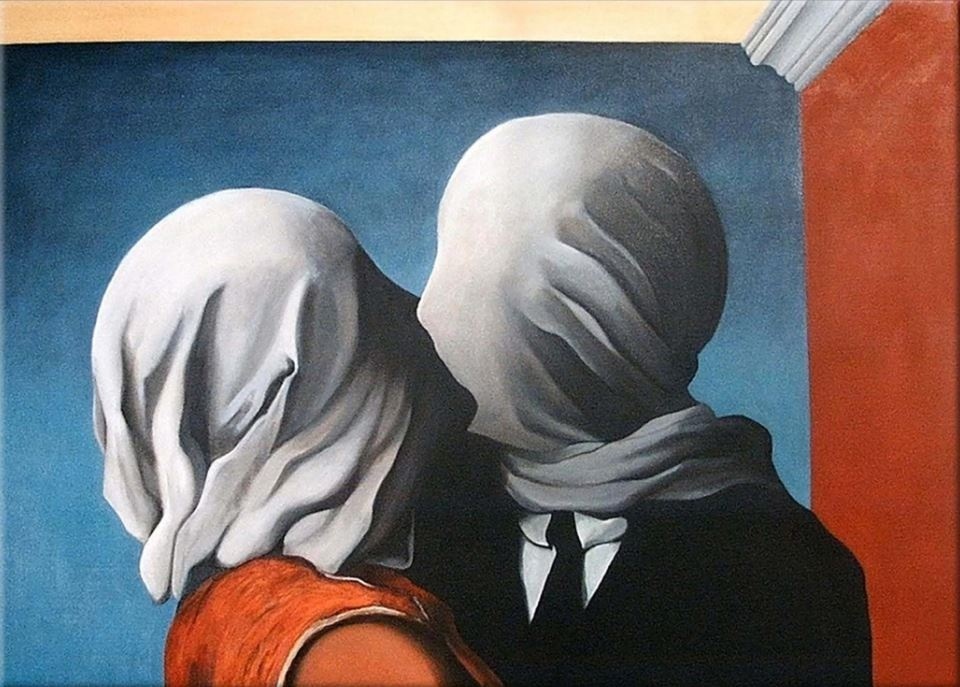 Рене Магритт. Влюбленные.