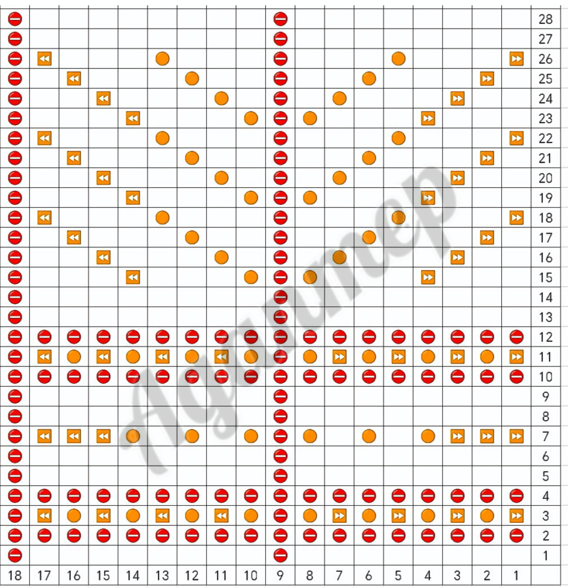 Схема ажурного узора 11.