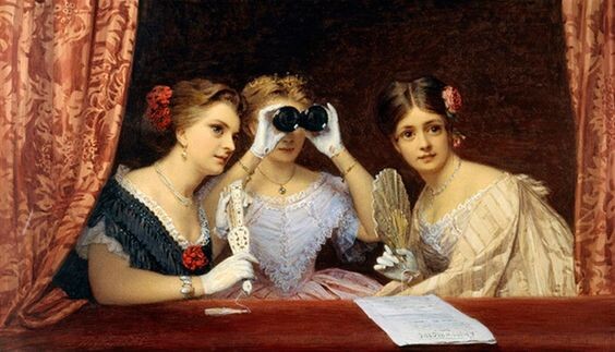 В театре. Картина Джеймса Хейлара. 1866 год