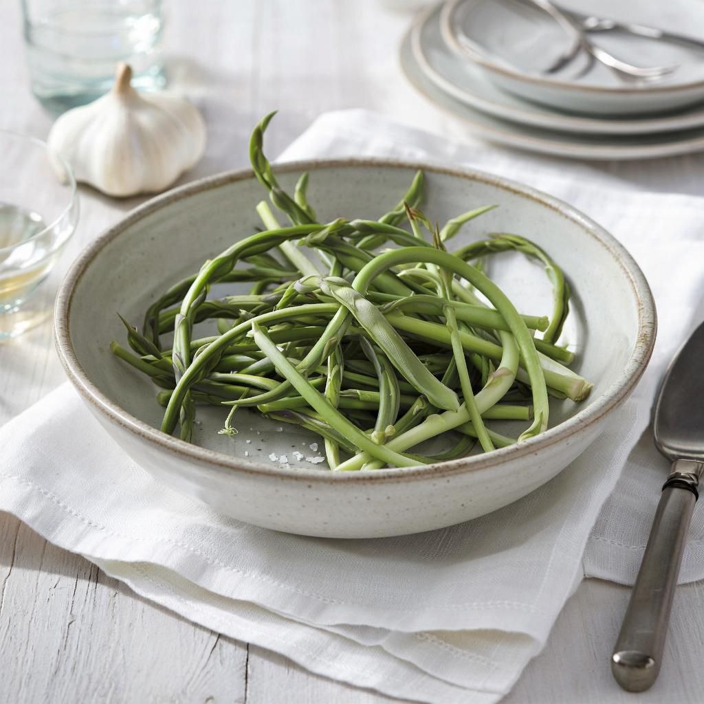 так выглядят чесночные стрелки в сыром виде.