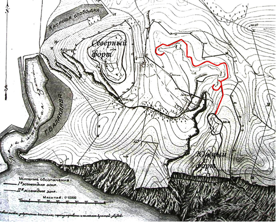 Система укреплений между «Южным» и «Северным» фортами.