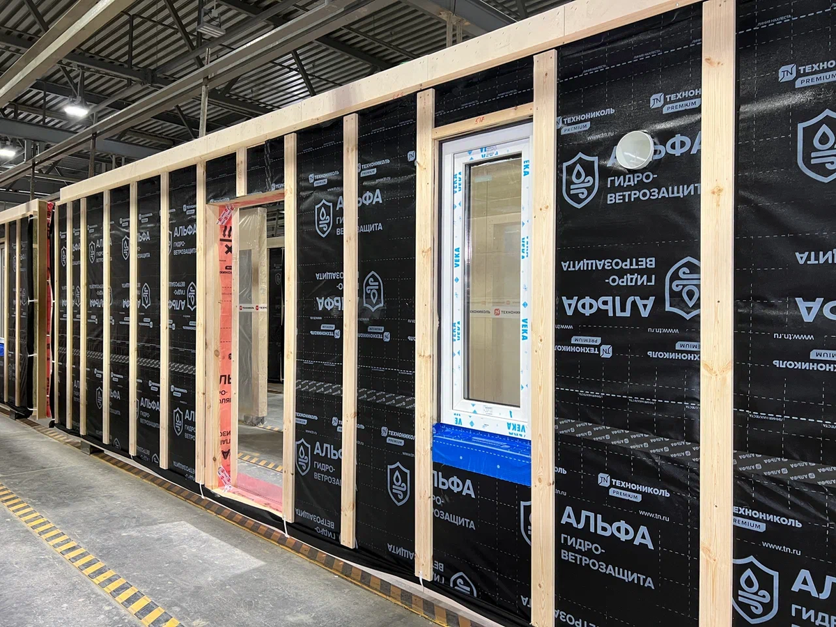 Станция готовой продукции завода по производству быстровозводимых панельно-каркасных домов ДОМ ТЕХНОНИКОЛЬ в Нижегородской области