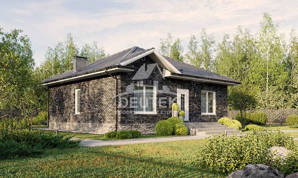 Проект одноэтажного дома 81 м2 из газобетонных блоков