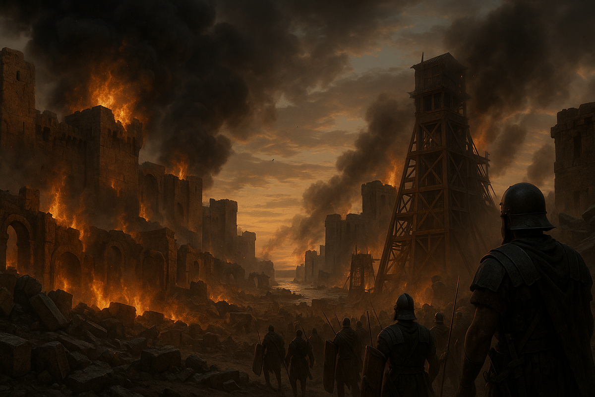 Римские легионы штурмуют пылающий Карфаген весной 146 г. до н.э.