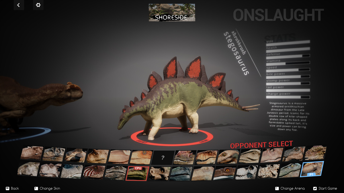 Список динозавров в King of Bones. Источник изображения: Steam