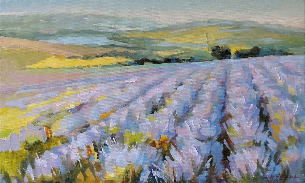 Лаванда в Крыму - Алла Яшина. Холст 30х50 см, масло.