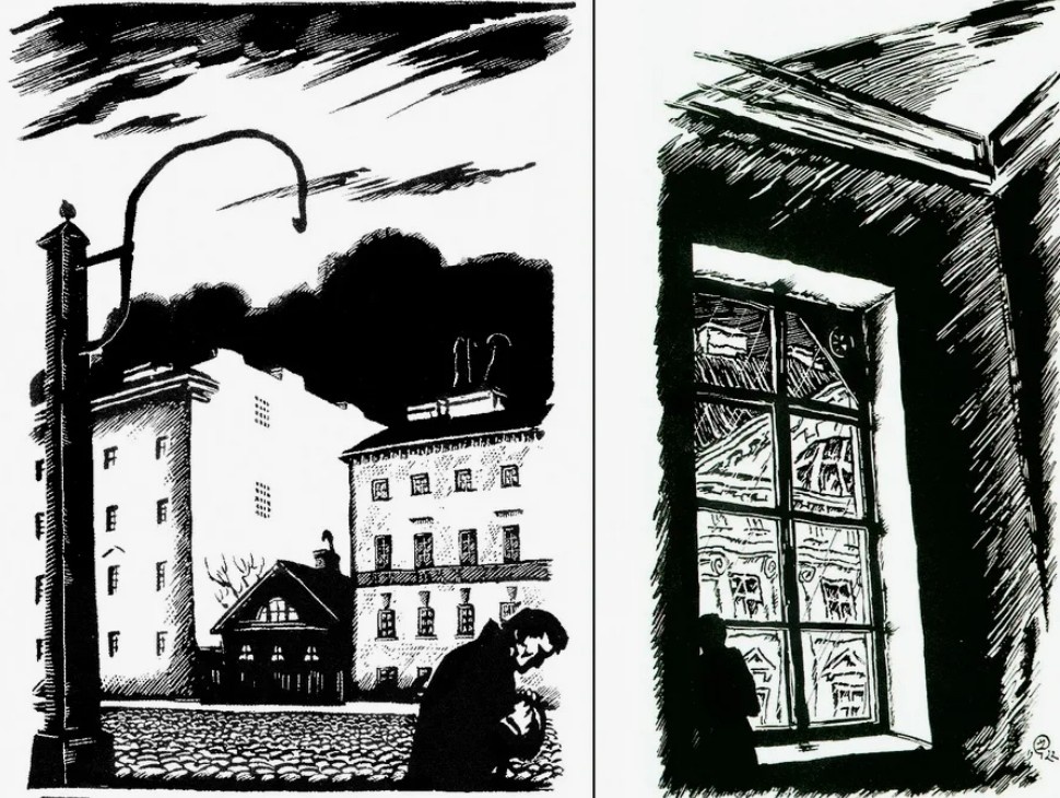 Иллюстрации Мстислава Добужинского к «Белым ночам», 1922 год