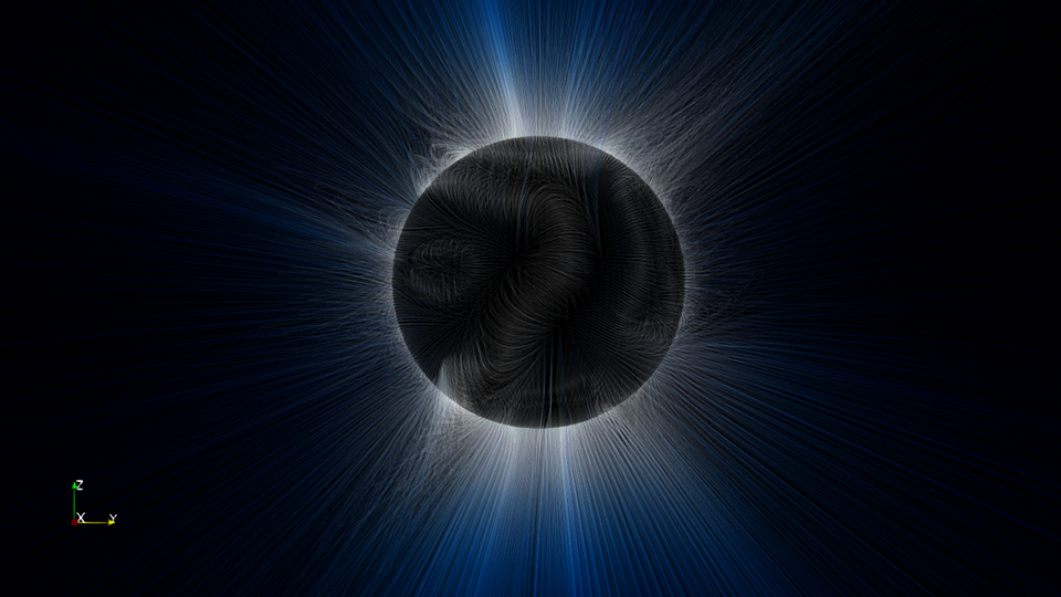 Цифровое затмение с помощью программного обеспечения для моделирования KU Leuve. ESA.