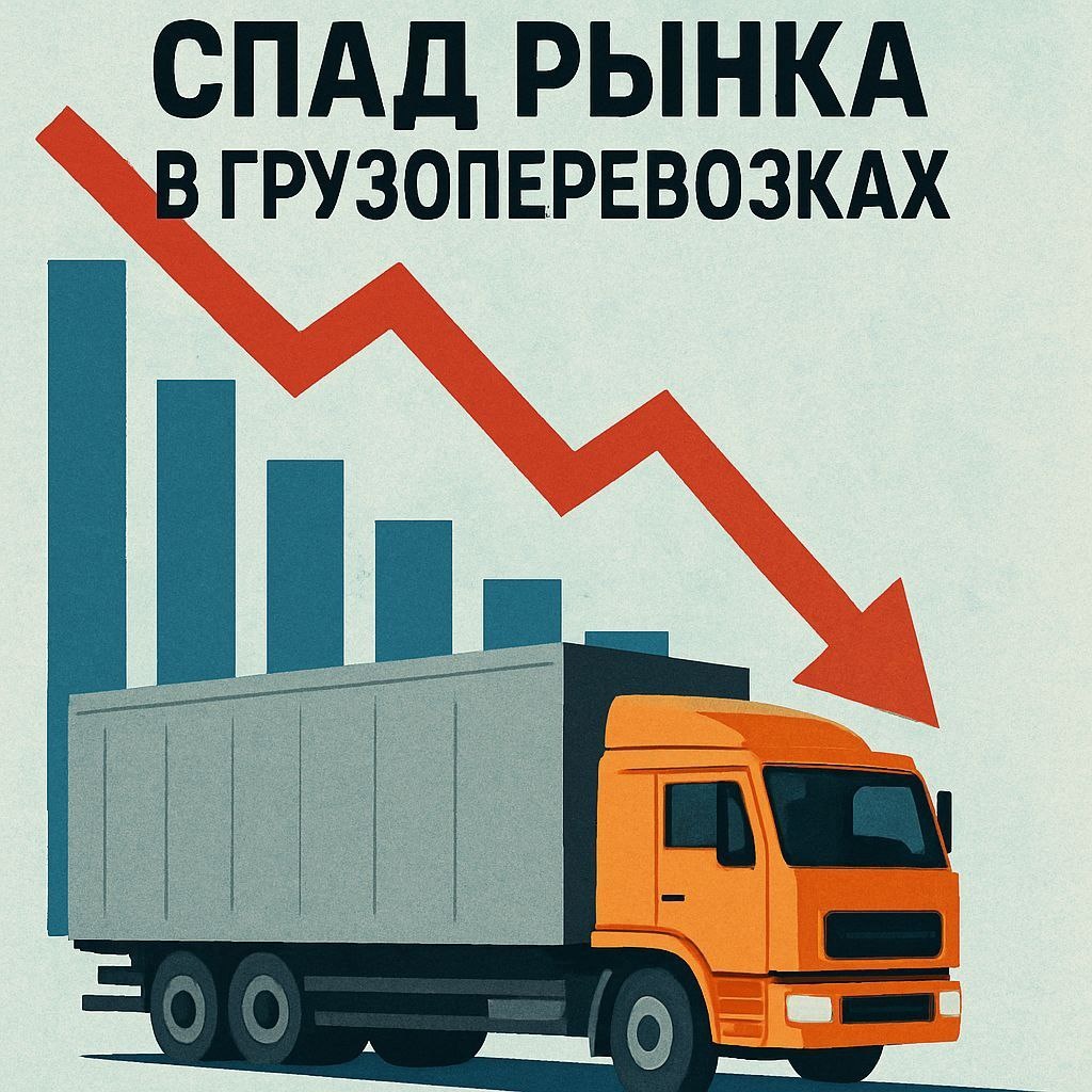 картинка фуры и график спада объёма перевозок