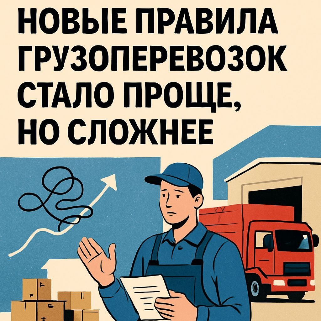 картинка красного грузовика и коробок с грустным грузчиком