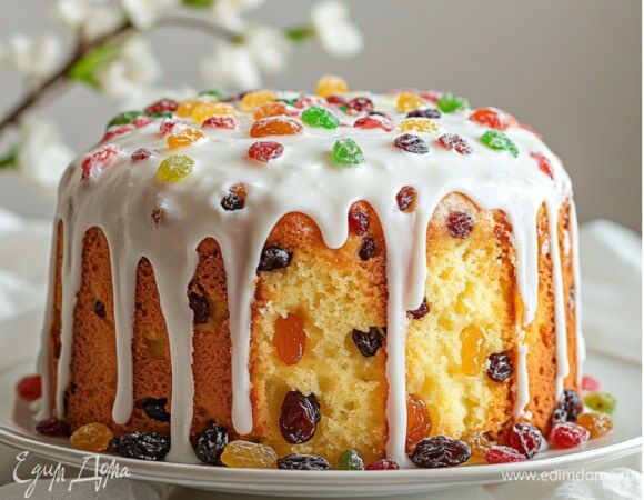 Рецепт влажного творожного кулича