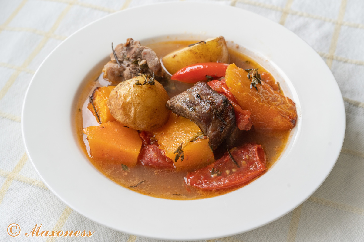 Запеченная баранина с тыквой