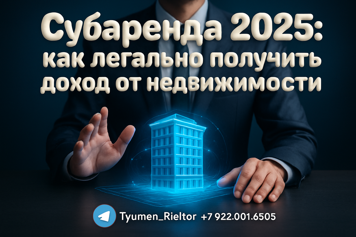    Субаренда 2025: как легально получить доход от недвижимости Святослав Шакин