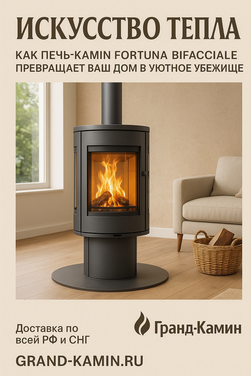    Искусство тепла: как печь-камин Fortuna Bifacciale превращает ваш дом в уютное убежище Kamin