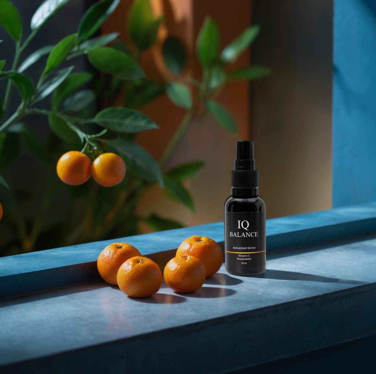 Увлажняющая сыворотка IQ BALANCE для лица с витамином С ниацинамидом и гиалуроновой кислотой. OZON: арт. 1723414889 WB: арт. 291381788