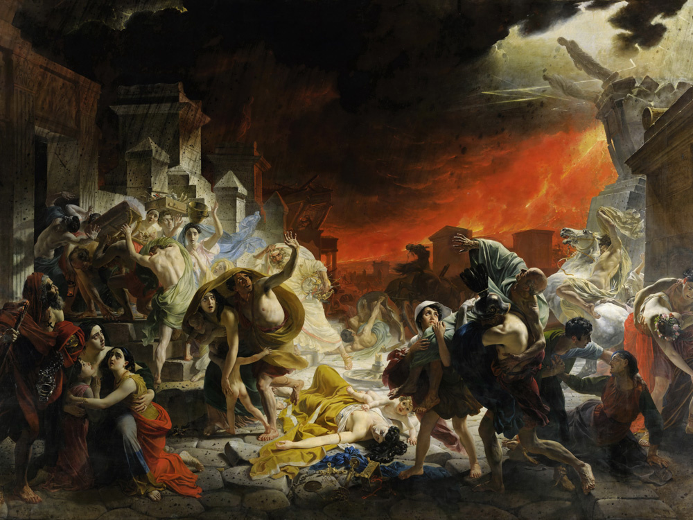 Картина К. Брюллова «Последний день Помпеи» (1833). Артикул 125430 (сайт: ananasposter.ru).