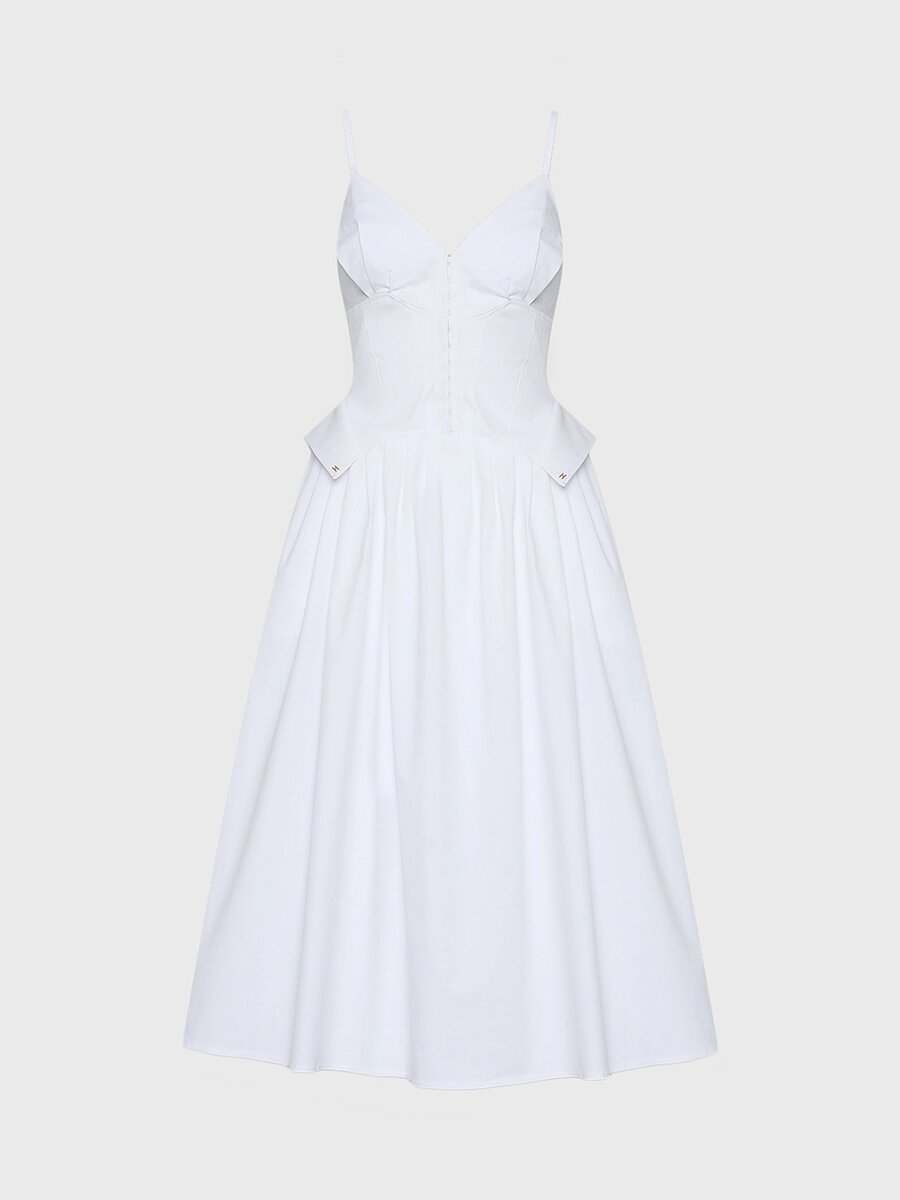  Белое платье Elisabetta Franchi c корсетным топом