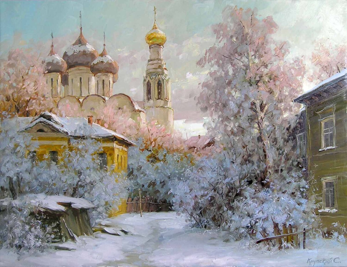 Вид на собор. Зима. Сергей Крупский. 60х70, х. м.