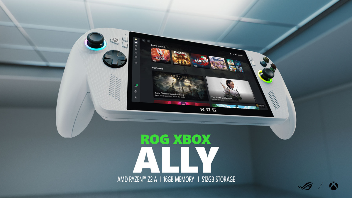 Изображение: Microsoft. Портативное игровое устройство "ROG Xbox Ally".