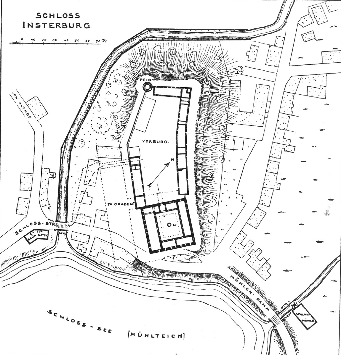 План замка Инстербург по состоянию на 1890 год