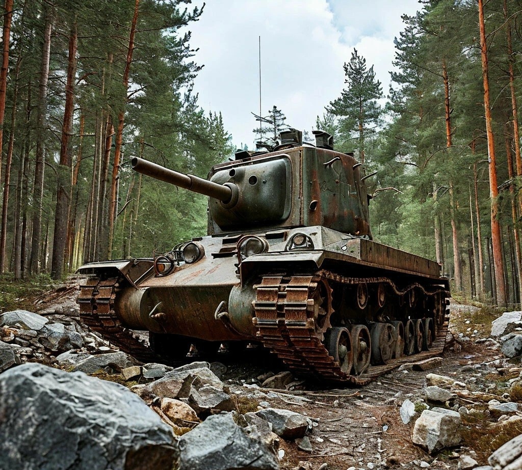 Танк взревел, дёрнулся и поехал... 