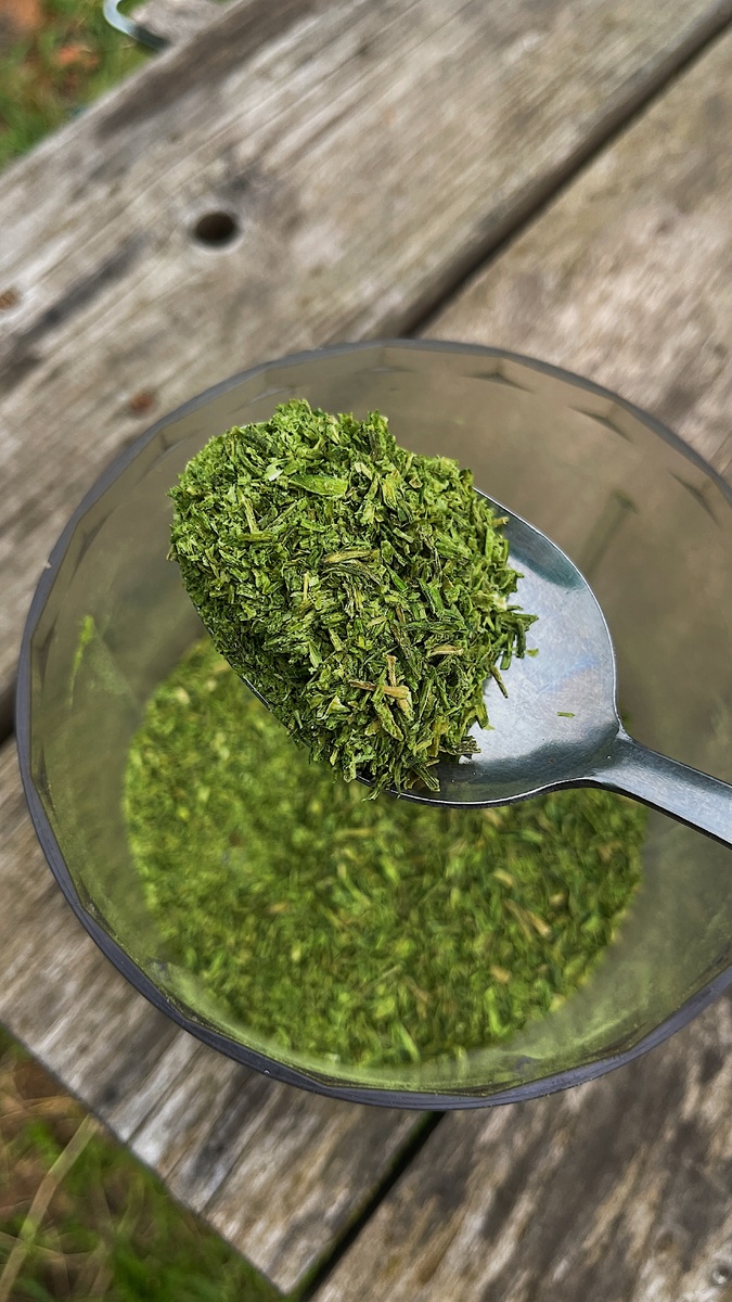 Высушенные и измельченные ещё раз