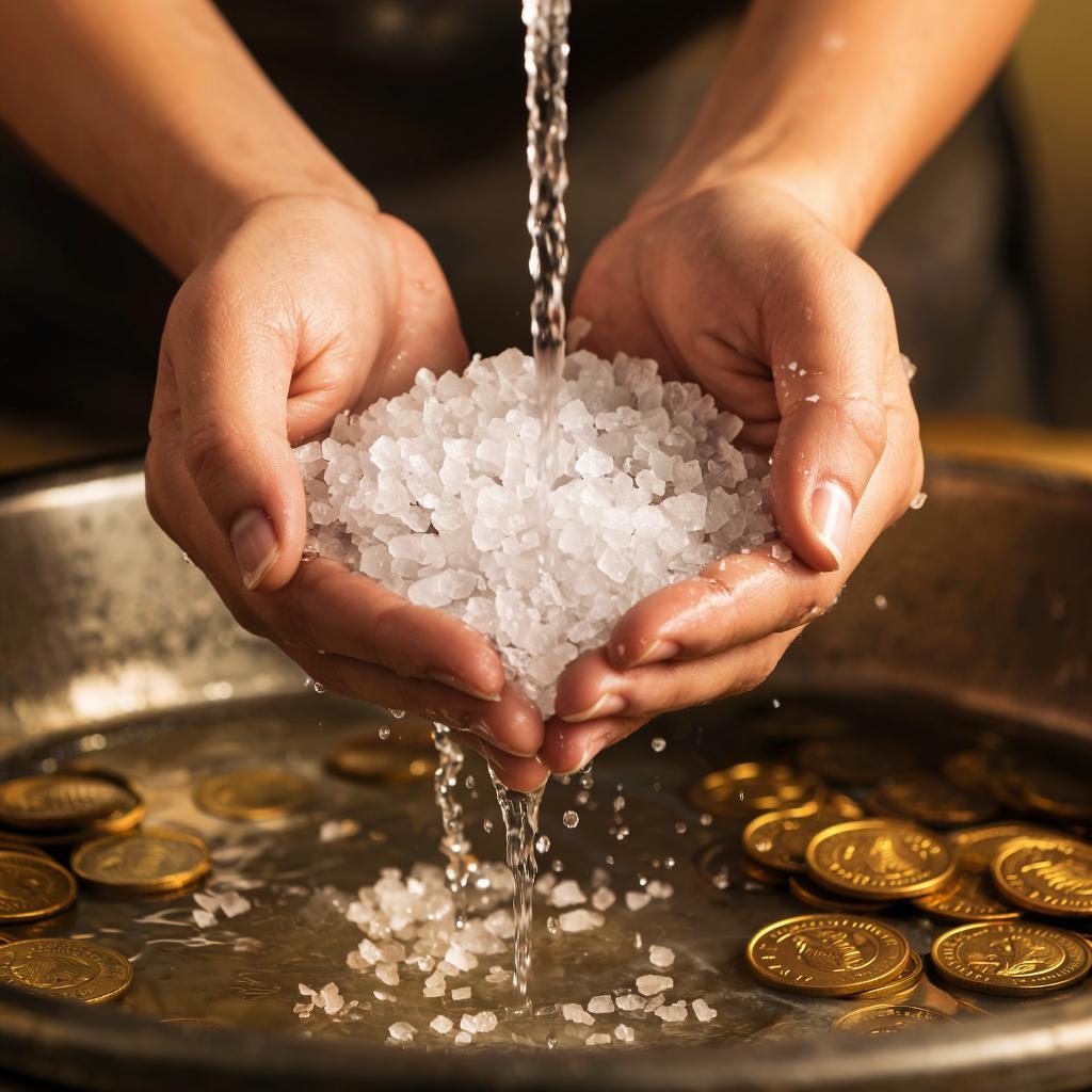 Соль в руках.