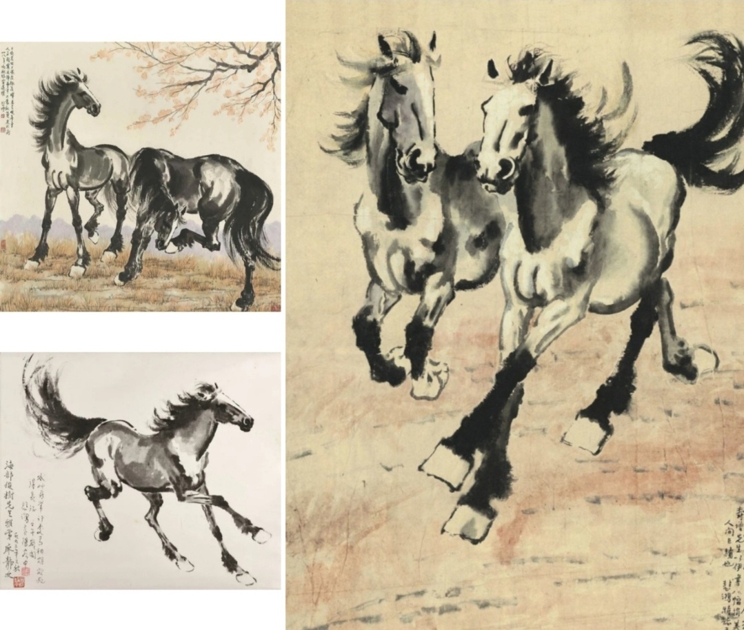 Хu Веihong – лошади. Коллаж автора.