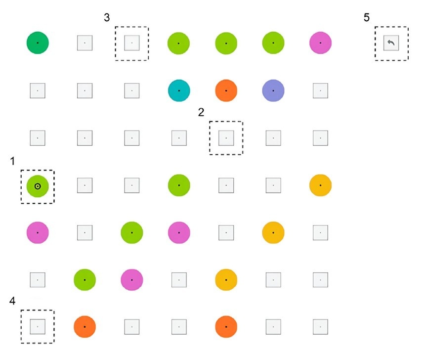 Пример игрового поля в EyeLines. Источник: Yulia Shevtsova et al. / IEEE Access, 2025