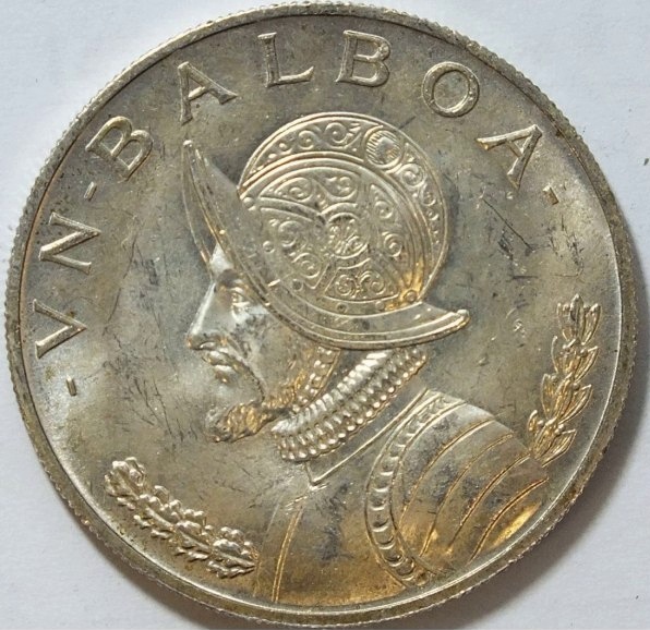 Портрет Бальбоа на панамской монете