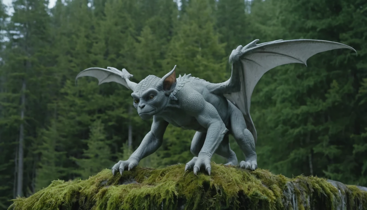 Жители городка видели существо, похожее на горгулью.